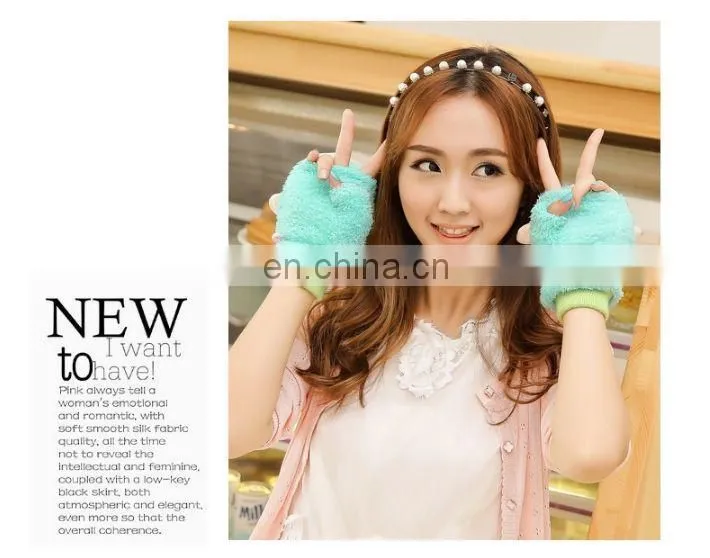 new design useful colorful warm soft women animal gloves the factory