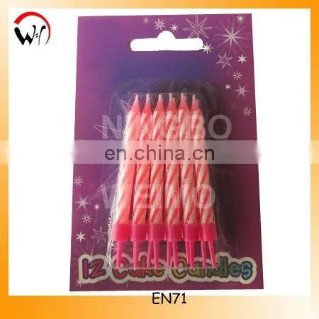 fashionable pink spiral birthday candles