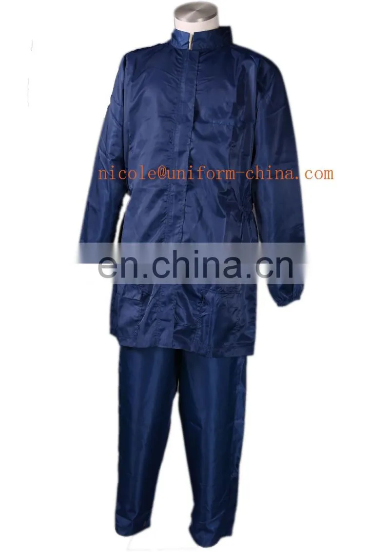 cheap 100% polyester mens navy anti-static x-ray chemical protective coverall suit clothing