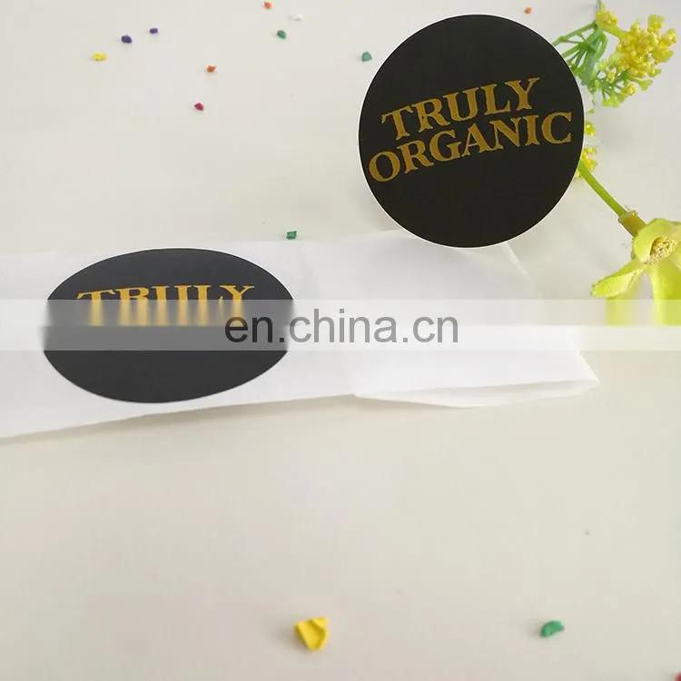China manufacture custom gold stamping sticker colorful printed round plastic sticker
