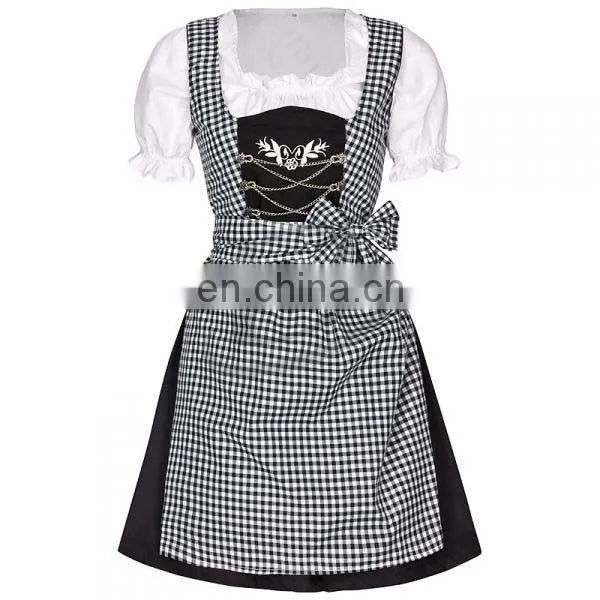 Handmade"Black 100%Cotton Dirndl German Bavarian Dress (Oktoberfest Dirndl)