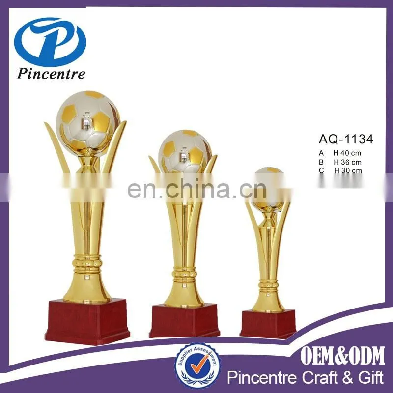 wholesale custom electroplating soccer awards metal football sport trophy made in china