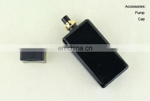 100ml black rectangle glass perfume bottle