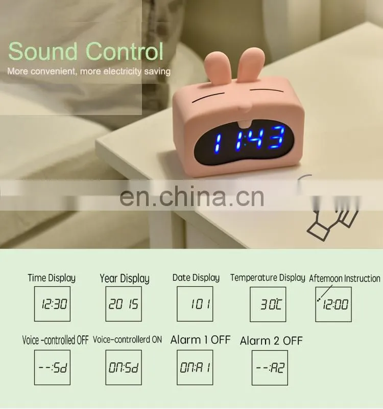 Amazon top seller 2019 multi color wake up table clock kids digital alarm clock