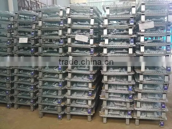 Folding Wire Mesh Container/ Stackable Storage Cage/ Metal Basket