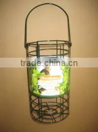 Metal cage garden bird feeder/house