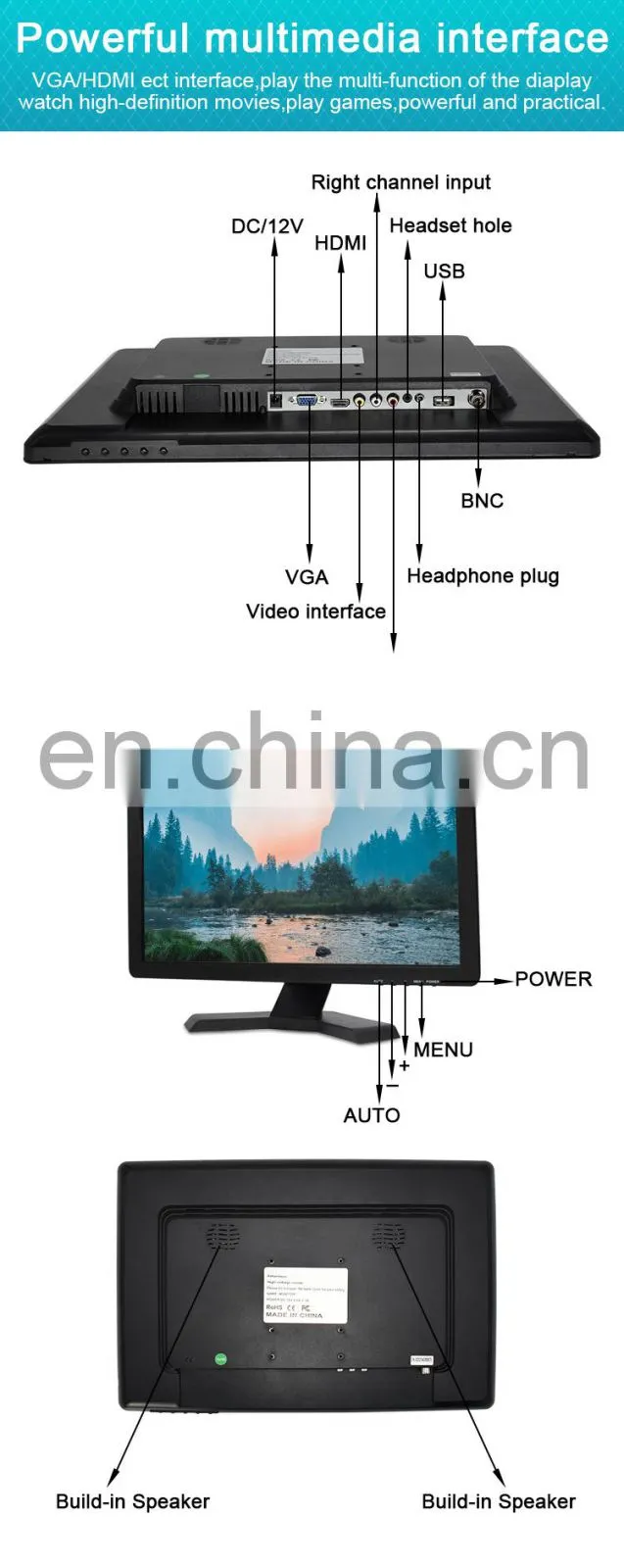 dust proof wide screen computer display capacitive 19 inch lcd touch screen monitor