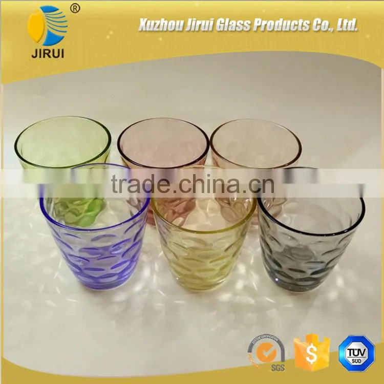 280ml Round Shape Colorful Glass Cup