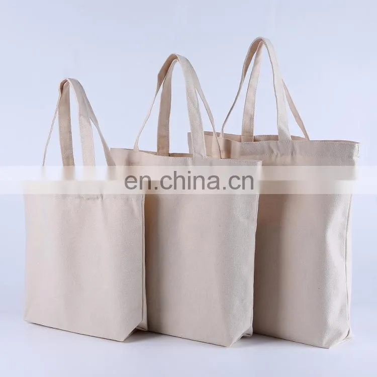 Custom Logo Printed Cheap Reusable Shopping Bags Plain Blank Cotton Canvas Tote Bag