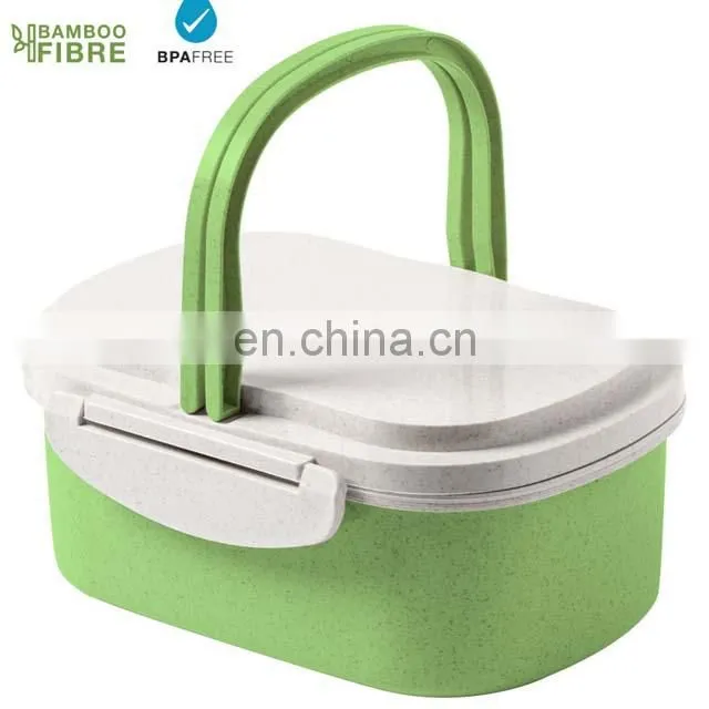 Promotional Wholesale Bamboo Straw Fiber Wheat Warm Stack Customize Lunch Bento Box