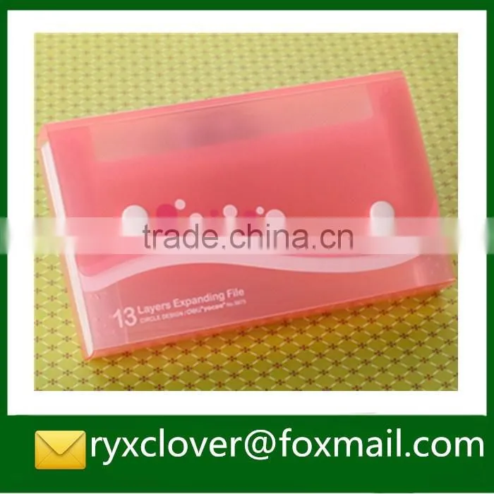 High quality stationery suppiler PP foldable expanding file folder for school