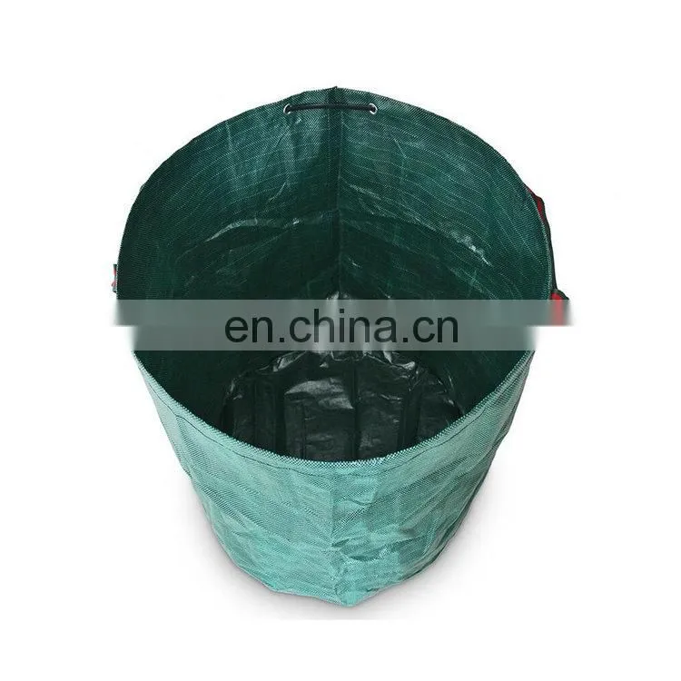 Heavy duty pop up/pe 600d polyester gardening bag with spring