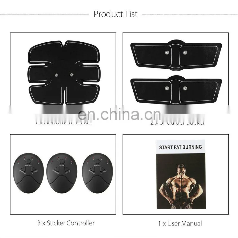 Electric body slimming massager toner trainer compex stimulant belt wireless abs ems abdominal muscle stimulator