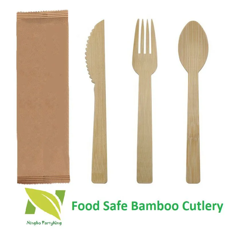 Food safe natural bamboo cutlery set (3)