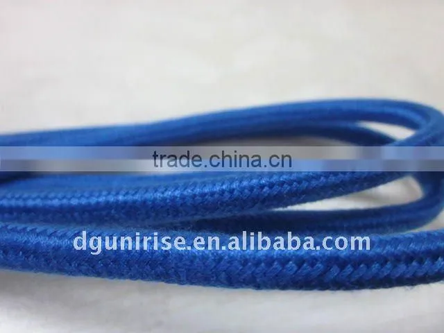 Colourful braided cover cord textile power cord plug