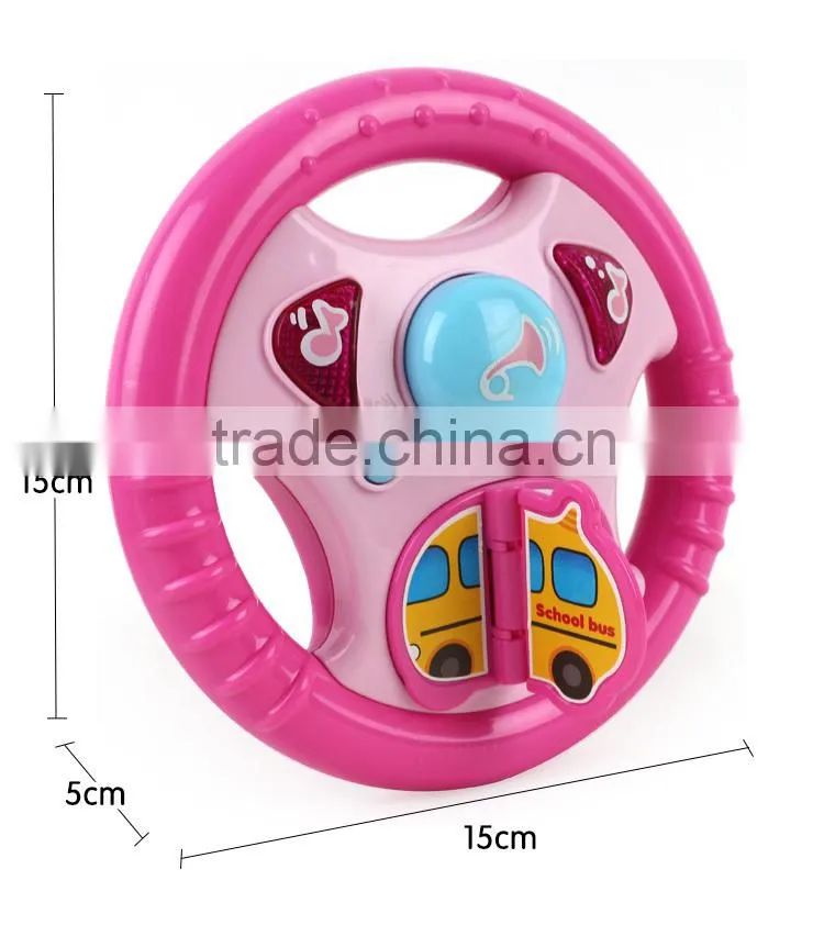Eco-friendly plastic baby toy educational car with steering wheel MT801039