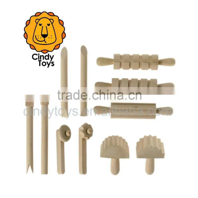 Wooden Craft Modelling set Hard Wood 11 pcs for kids