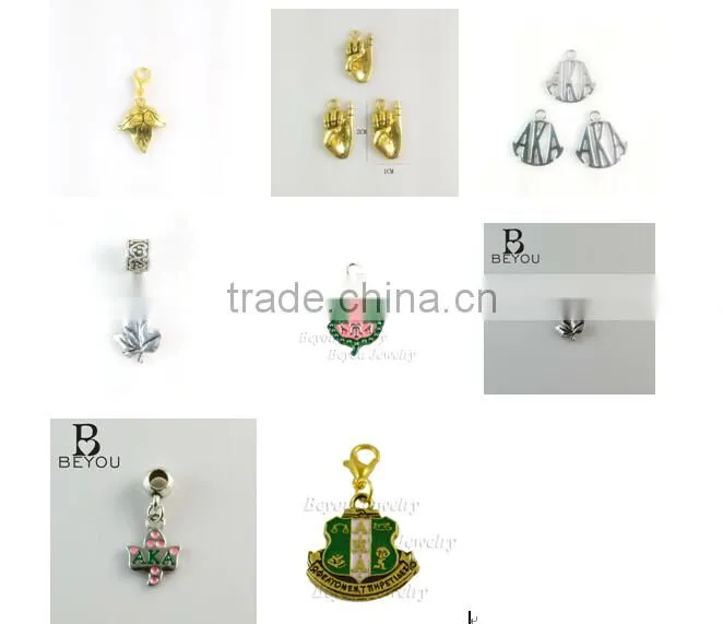 Greek Delta Gamma anchor Charm Fits All Beaded Charm Bracelets