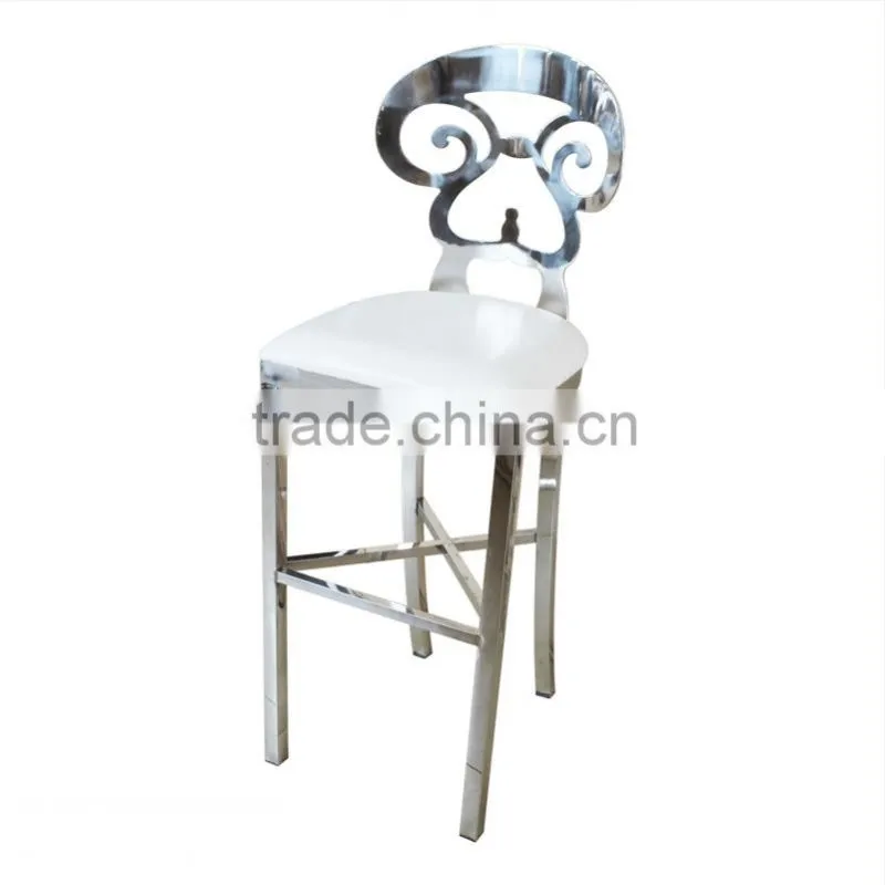 round High back stainless steel bar chair