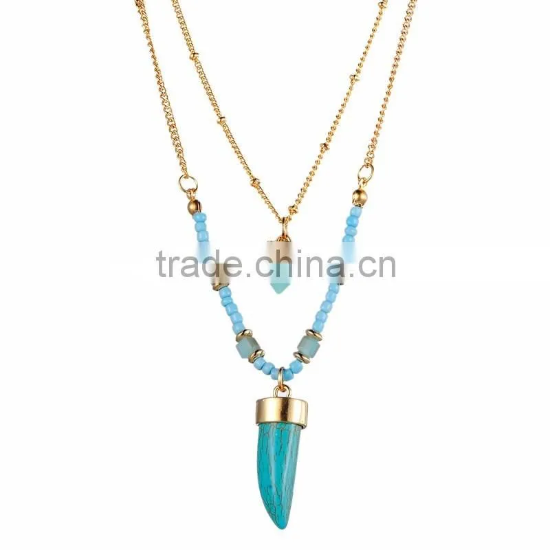 Elegant Boho Multicolor Natural Gemstone Mens Womens Beaded Necklace