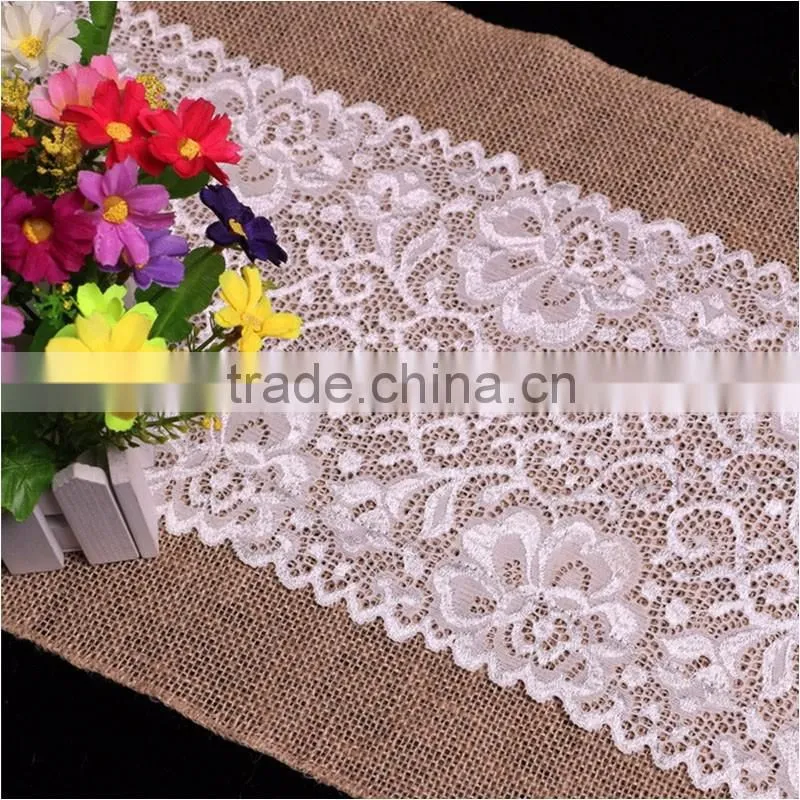 30*180cm 221g burlap lace home decoration Rectangle elegant table runners