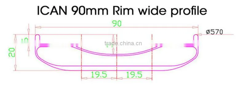 65mm/90mm full carbon fat bike wheelset