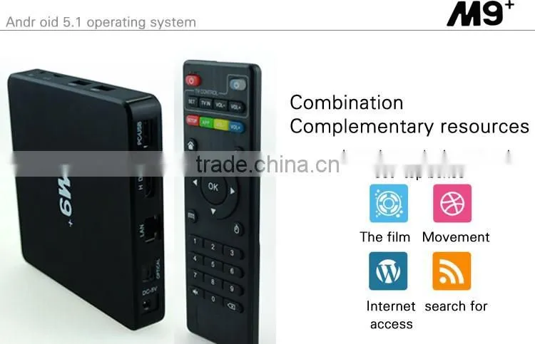 M9+ Amlogic S905 quad core smart ott box with 4K video support