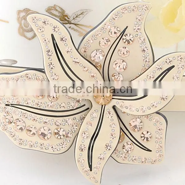 2014 Latest Design Big Flower Hair Clips With Crystal