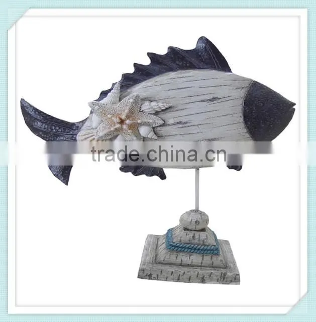 china supplier new design resin fish shape for home decoration