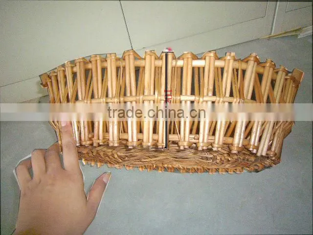 2013 new style honey willow storage basket with wood handle
