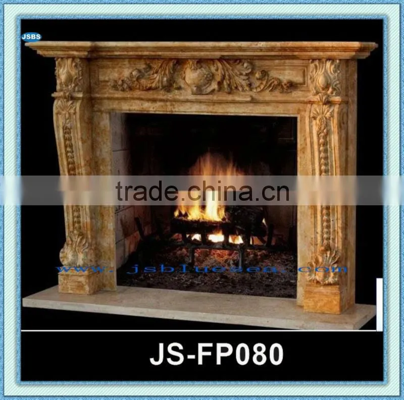 custom indoor decoration engineered stone fireplace