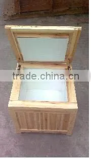 wooden ice cooler box