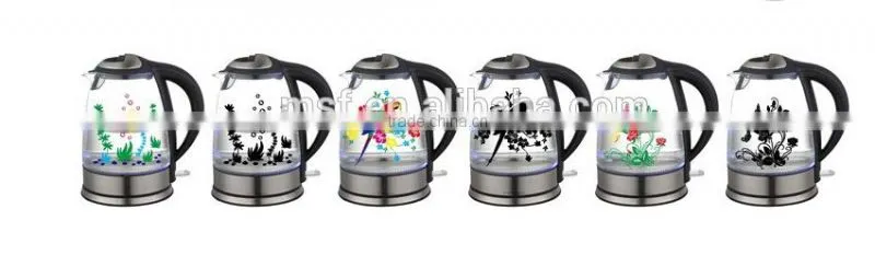 High Temperature Resistant Electric Crystal Clear Glass Kettle