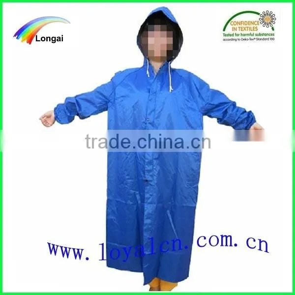 long polyester men blue waterproof jacket in a bag
