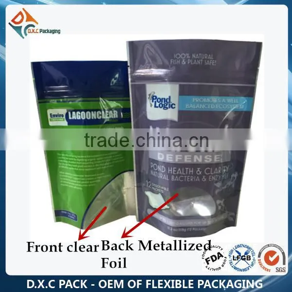 Clear-Metallized Plastic Stand Up Food Packaging Bags