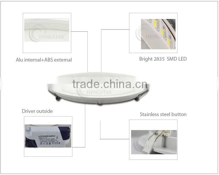 15w/18w ultra thin led light panel 3w,4w,6w,9w,12w,15w,18w white/silver/golden ra80 smd 2835 ultra thin led light panel