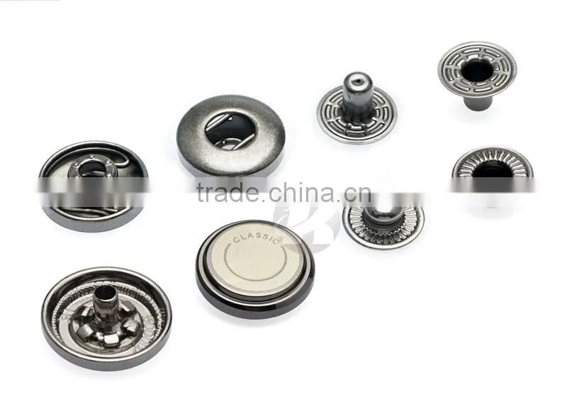 15mm Laser Logo Custom Metal Flat Top Snap Button