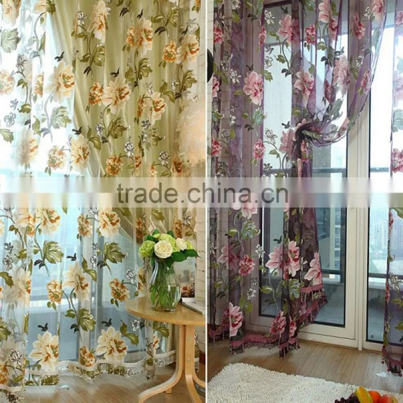 New Tulle Shielding Floral Curtains Window Screen Bedroom Living Room Decorations Curtains/drape/panel/treatment SV029981