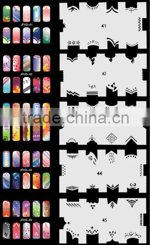 20 Sheets/Lot 240 Different Designs Airbrush Nail STENCIL Template Set No.3