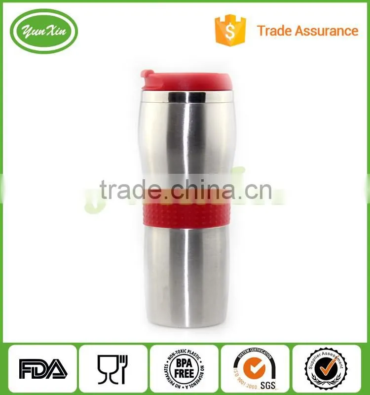 Double wall Screw Lid Stainless Steel Cup with Silicone Sleeve