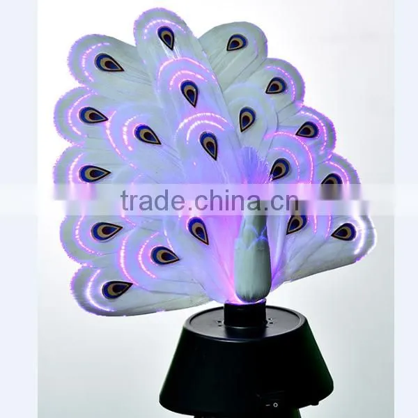 fashion fiber optic peacock with led