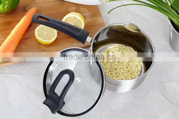 Sauce pans type stainless steel cookware pot with lid