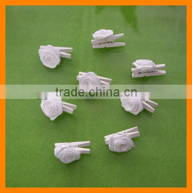 Cute Wooden Peg With Pink Flower