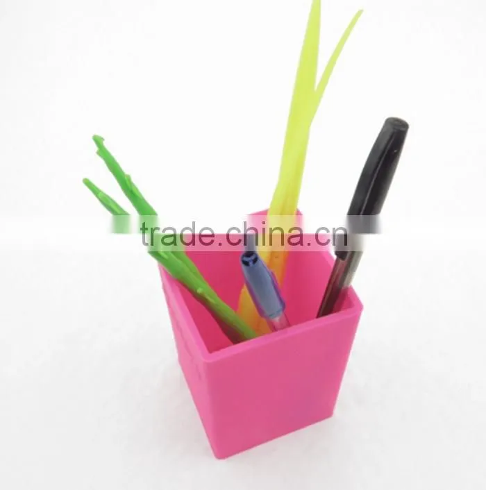 OEM Silicone Pencil Container, Custom Decorative Silicone Pen Holder