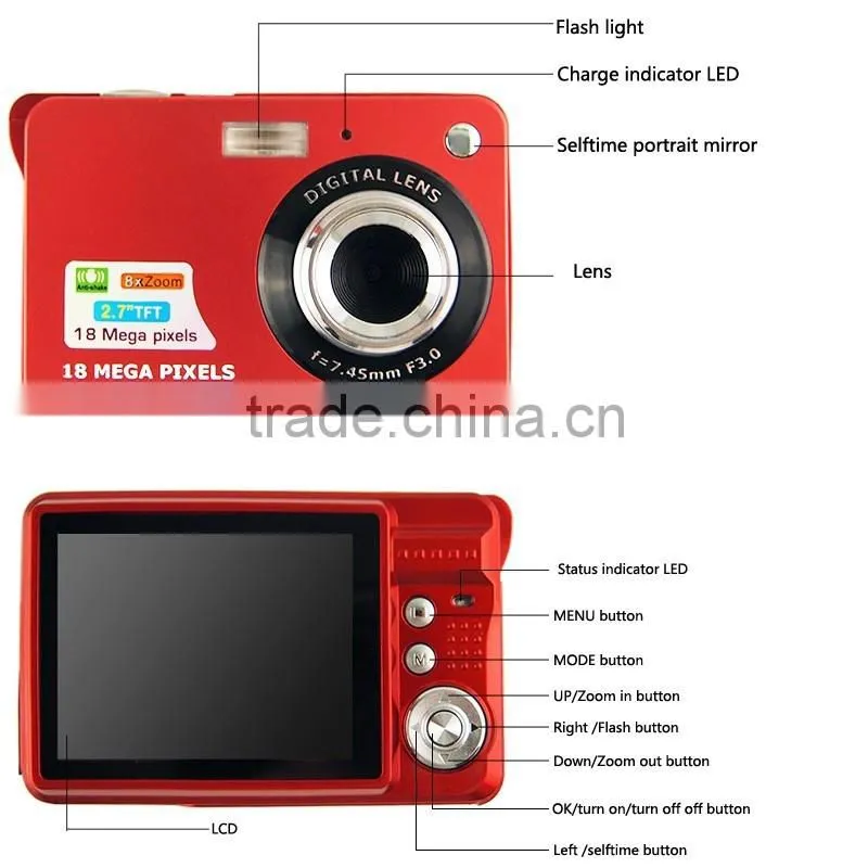 cameras winait digital camera 18Mp with 3Mp Sensor 8X Digital Zoom and Li-battery720P HD Video hd camera