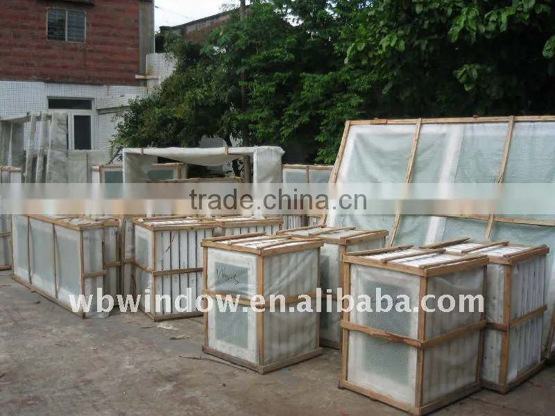 window blind or shutter constructed from angled slats of platic