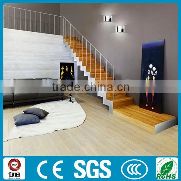 Modern design interior house use tempered glass floating staircase