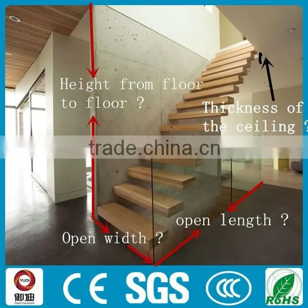 invisible single stringer stair for floating wood staircase