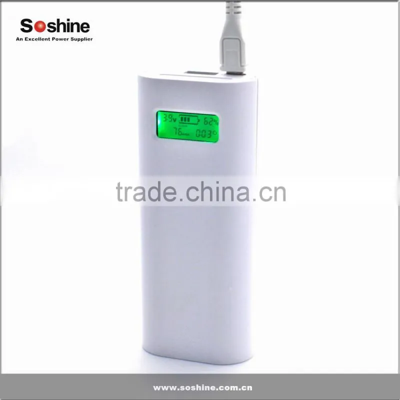 Soshine E4S 2 x 18650 Battery Charger with Input and Output Port Power Bank for iPhone / iPad / Mobile Phone/ Tablet