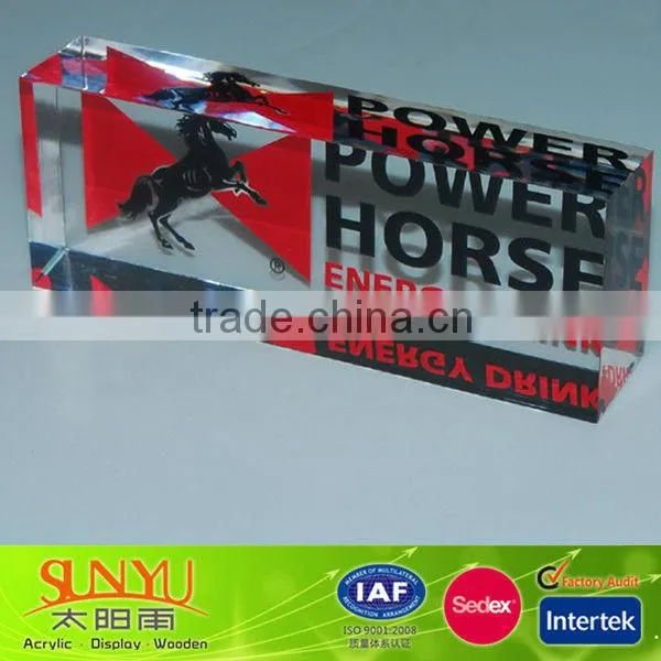 Acrylic Paperweight With Printing Logo For Gifts